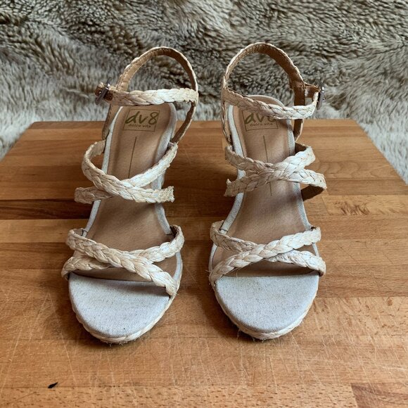 Rattan Woven Strappy Wedge Sandals by DV8 Dolce Vita Women's Size 8 - Picture 1 of 6
